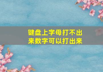 键盘上字母打不出来数字可以打出来