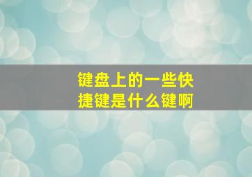 键盘上的一些快捷键是什么键啊