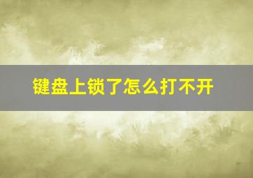 键盘上锁了怎么打不开