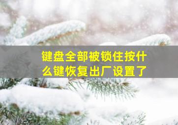 键盘全部被锁住按什么键恢复出厂设置了