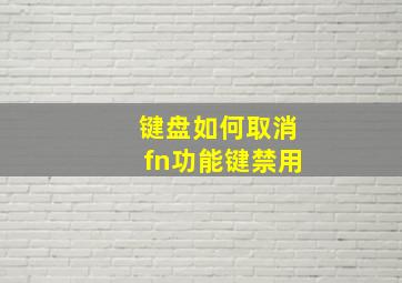 键盘如何取消fn功能键禁用