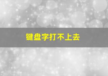 键盘字打不上去