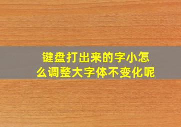 键盘打出来的字小怎么调整大字体不变化呢