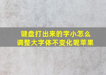 键盘打出来的字小怎么调整大字体不变化呢苹果