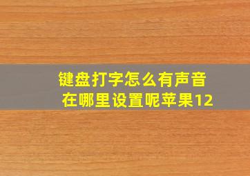 键盘打字怎么有声音在哪里设置呢苹果12