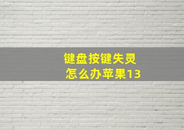 键盘按键失灵怎么办苹果13