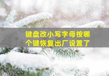 键盘改小写字母按哪个键恢复出厂设置了