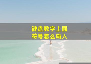 键盘数字上面符号怎么输入