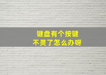 键盘有个按键不灵了怎么办呀