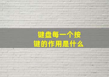 键盘每一个按键的作用是什么