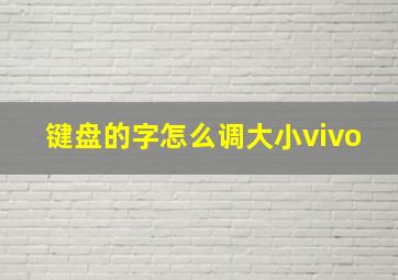 键盘的字怎么调大小vivo