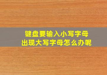 键盘要输入小写字母出现大写字母怎么办呢