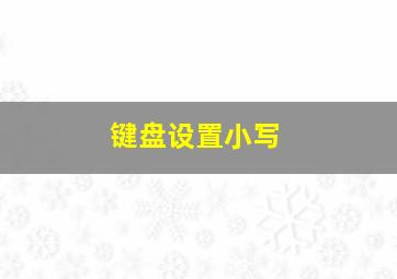 键盘设置小写