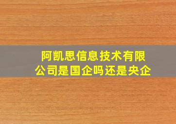 阿凯思信息技术有限公司是国企吗还是央企