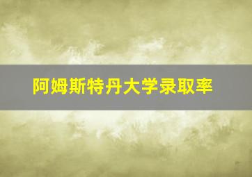 阿姆斯特丹大学录取率