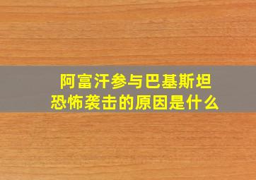 阿富汗参与巴基斯坦恐怖袭击的原因是什么