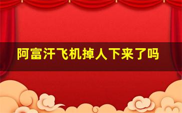 阿富汗飞机掉人下来了吗