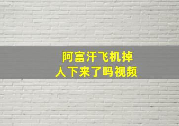 阿富汗飞机掉人下来了吗视频