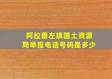 阿拉善左旗国土资源局举报电话号码是多少