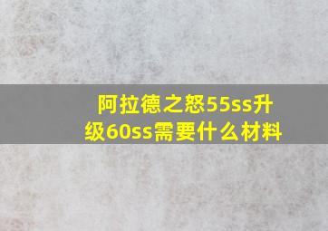 阿拉德之怒55ss升级60ss需要什么材料