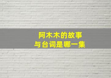 阿木木的故事与台词是哪一集