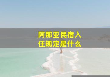 阿那亚民宿入住规定是什么