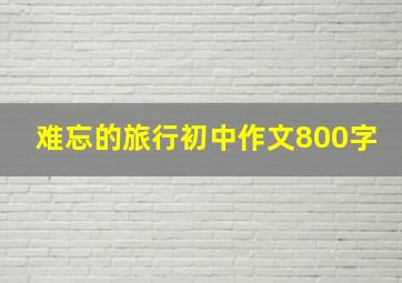 难忘的旅行初中作文800字