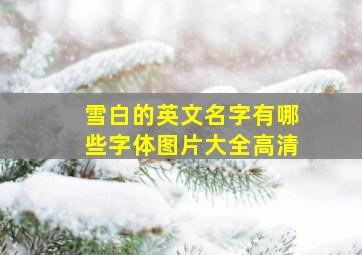 雪白的英文名字有哪些字体图片大全高清