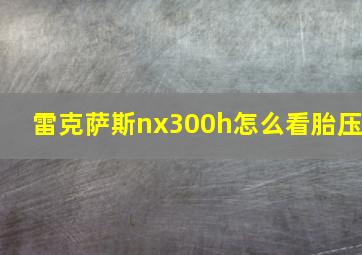 雷克萨斯nx300h怎么看胎压