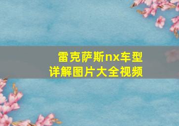 雷克萨斯nx车型详解图片大全视频