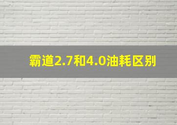 霸道2.7和4.0油耗区别