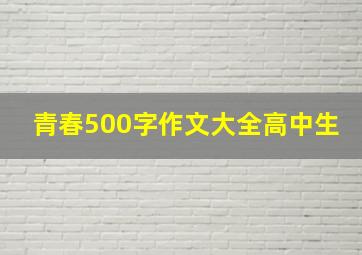 青春500字作文大全高中生