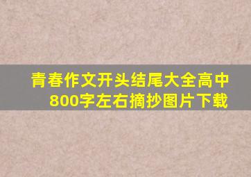 青春作文开头结尾大全高中800字左右摘抄图片下载