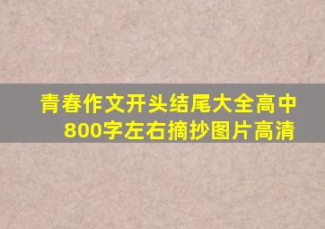 青春作文开头结尾大全高中800字左右摘抄图片高清