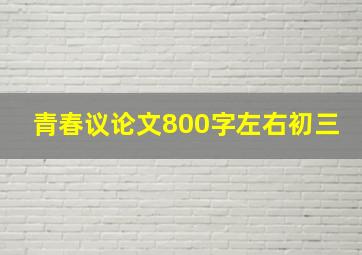 青春议论文800字左右初三