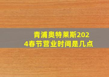 青浦奥特莱斯2024春节营业时间是几点