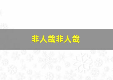 非人哉非人哉