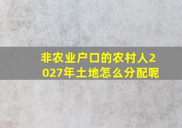 非农业户口的农村人2027年土地怎么分配呢