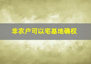 非农户可以宅基地确权