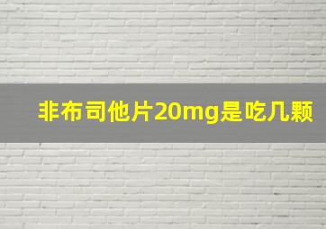 非布司他片20mg是吃几颗