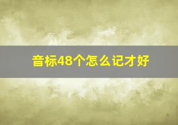 音标48个怎么记才好