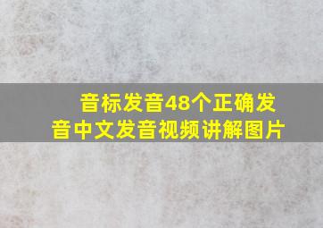 音标发音48个正确发音中文发音视频讲解图片