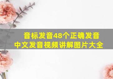 音标发音48个正确发音中文发音视频讲解图片大全