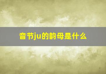 音节ju的韵母是什么