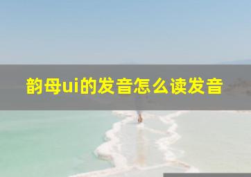 韵母ui的发音怎么读发音