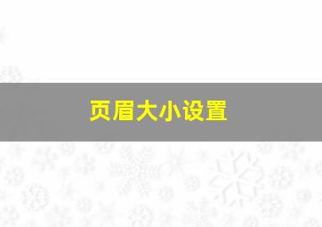 页眉大小设置