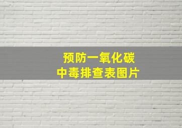 预防一氧化碳中毒排查表图片