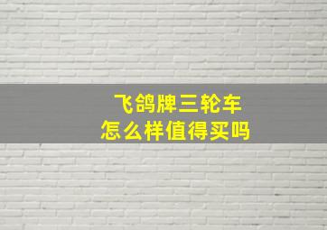 飞鸽牌三轮车怎么样值得买吗