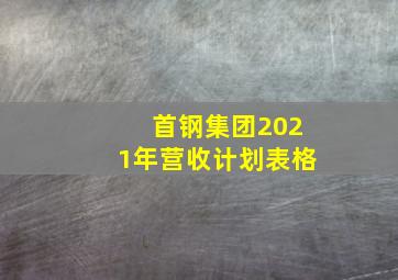 首钢集团2021年营收计划表格