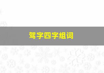 驾字四字组词